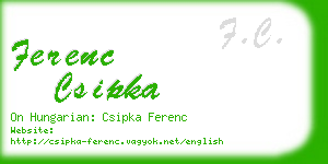 ferenc csipka business card
